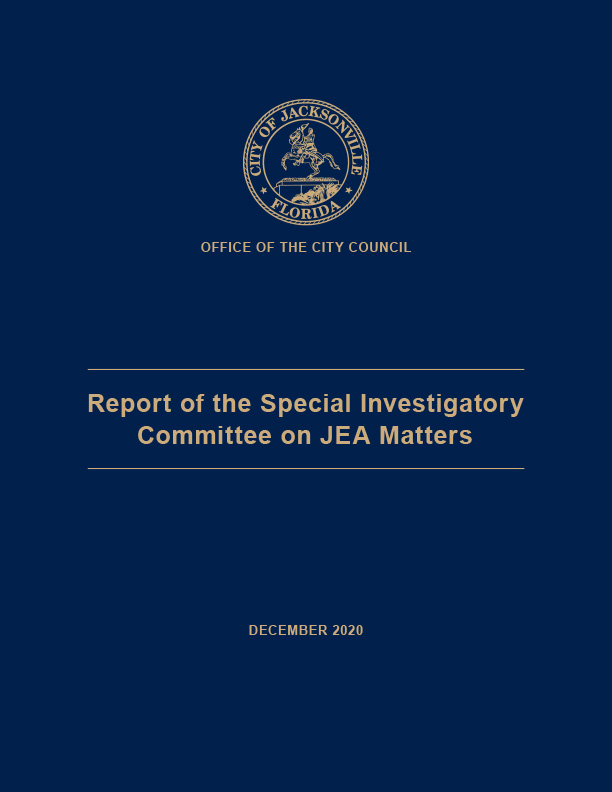 Cover of the Report of the Special Investigatory Committee on JEA Matters